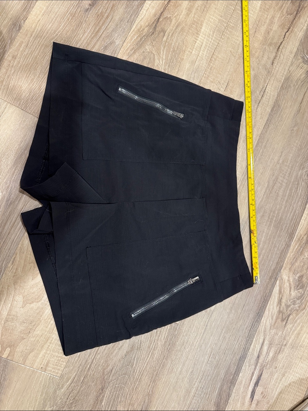 Black Zipper Pocket Mini Skirt